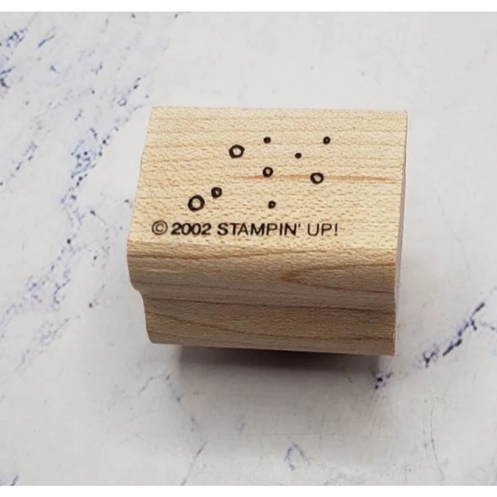 Stampin Up Falling Winter Snow 1x1 Inch Wood Mounted Rubber Border Stamp